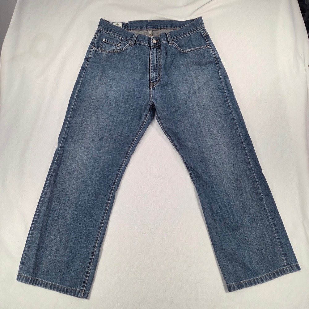 Vintage Lacoste Mens Y2K Straight Leg Jeans Blue Denim 32w 44Euro Medium Wash